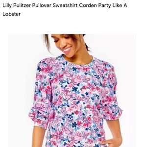 NWT Lilly Pulitzer Pullover Sweatshirt Corden Party Like A Lobster